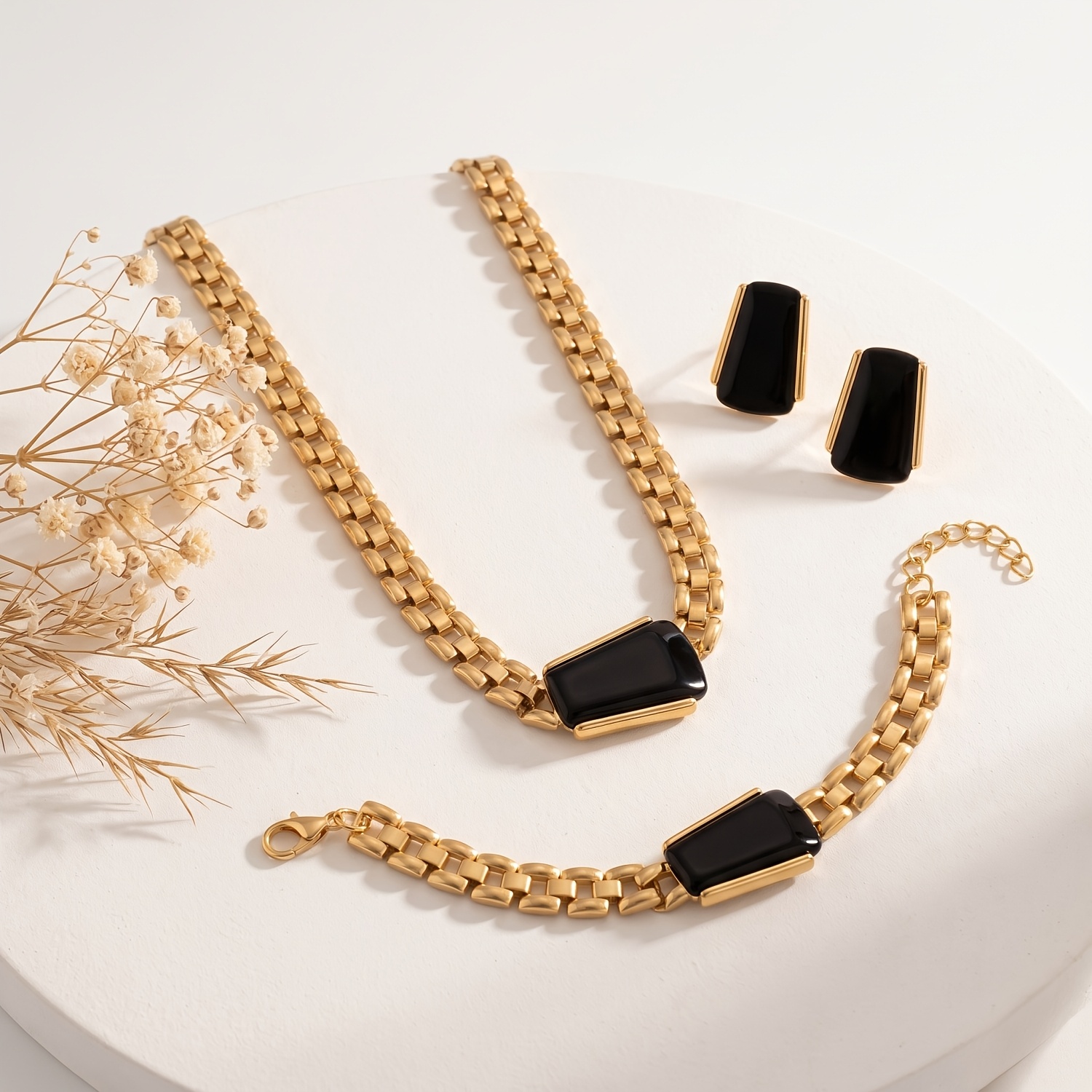 4pc Western Luxury Style Necklace, Bracelet & Earrings Set